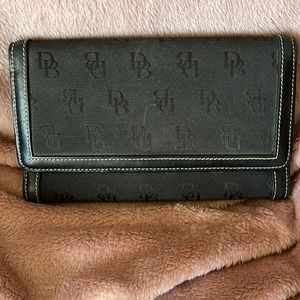 Dooney and Bourke black on black checkbook wallet